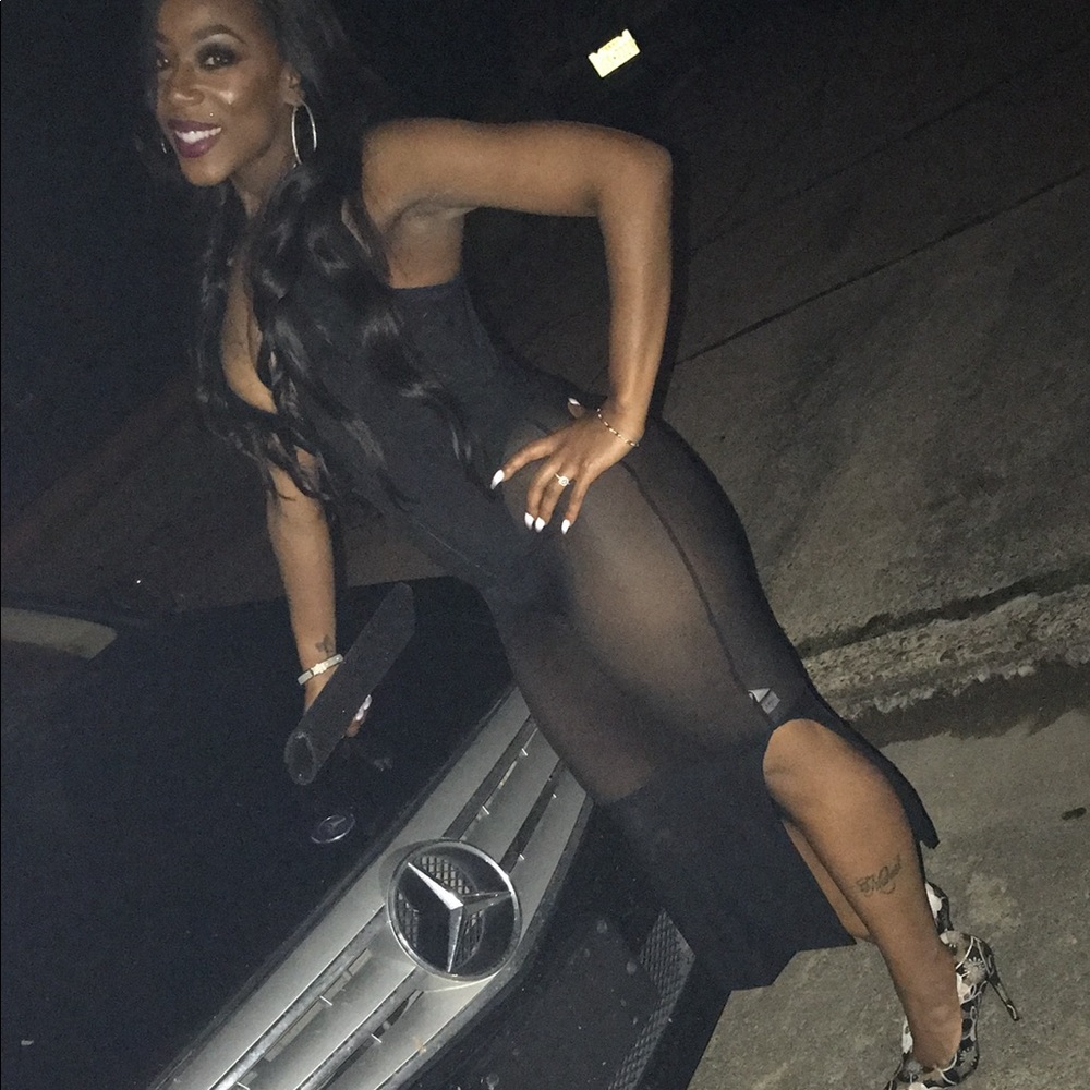 Black sheer bottom dress